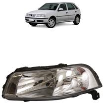 Farol Dianteiro Gol G3 1999 a 2005 Liso Acrílico Máscara Cromada