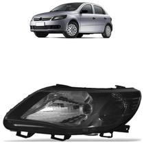 Farol Dianteiro Gol G5 2008 2009 2010 2011 2012 2013 Máscara Negra Lisa Acrílico Carcaça Preta