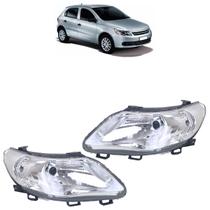 Farol Dianteiro Gol Saveiro Voyage G5 2009 2010 2011 2012 Liso Acrílico Máscara Cromada