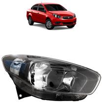 Farol Dianteiro Grand Siena 2012 2013 2014 2015 2016 Máscara Negra Lente Lisa Acrilíco