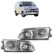 Farol Dianteiro H1 Starex 2000 2001 2002 2003 2004 Máscara Cromada Liso Acrílico