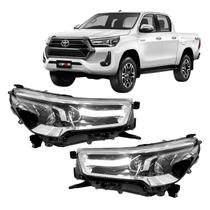 Farol Dianteiro Hilux 2021 a 2024 Full LED SR SRV SRX Cromado Plug and Play