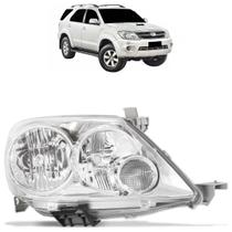 Farol Dianteiro Hilux Sw4 2005 2006 2007 2008 Máscara Cromada Foco Duplo Lisa Acrílico