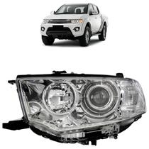 Farol Dianteiro L200 Triton 2013 A 2016 Pajero Dakar 2009 A 2016 Máscara Cromada