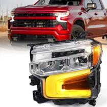 Farol dianteiro LED esquerdo VLINCAR para Chevy Silverado 1500 2022-24 Farol dianteiro LED esquerdo VLINCAR para Chevy Silverado 1500 2022-24