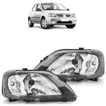 Farol Dianteiro Logan 2007 A 2010 Máscara Cinza