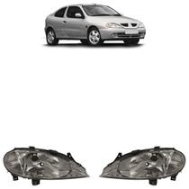Farol Dianteiro Megane 1999 A 2003 Máscara Cromada Farol Dianteiro Megane 1999 A 2003 Máscara Cromada