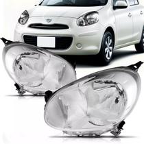 Farol Dianteiro Nissan March 2011 2012 2013 2014 Cromado