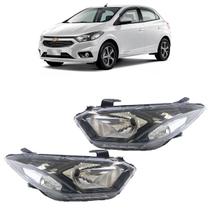 Farol Dianteiro Onix 2017 2018 2019 Led Máscara Negra Lente Lisa Acrílico Farol Dianteiro Onix 2017 2018 2019 Led Máscara Negra Lente Lisa Acrílico