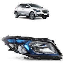 Farol Dianteiro Onix Prisma Lt Ltz Joy 2013 A 2019 Máscara NegraMoldura Azul