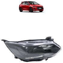 Farol Dianteiro Onix RS 2020 2021 2022 2023 2024 Máscara Negra Lisa Acrílico Friso Preto Foco Simples