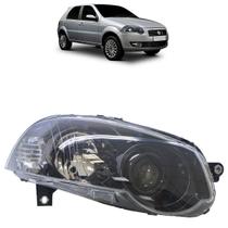 Farol Dianteiro Palio 2010 2011 Siena 2008 2009 2010 2011 2012 Máscara Negra Lisa Acrílico Foco Duplo Projetor