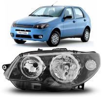 Farol Dianteiro Palio Siena Strada 2004 a 2011 Máscara Negra Aro Cromado