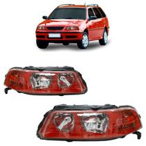 Farol Dianteiro Parati G3 1999 2000 2001 2002 2003 2004 2005 Máscara Vermelho Coral Lisa Acrílico Foco Duplo