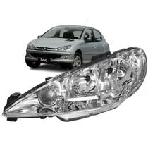 Farol Dianteiro Peugeot 206 04/12 Esquerdo Foco Duplo