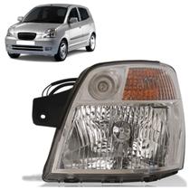 Farol Dianteiro Picanto 2005 2006 2007 2008 Máscara Cromada Lisa Acrílico