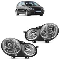 Farol Dianteiro Polo 2003 A 2006 Máscara Cromada