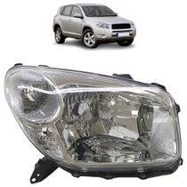 Farol Dianteiro Rav4 2005 2006 Máscara Cromada Lente Lisa Acrílico Carcaça Preta