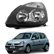 Farol Dianteiro Renault Clio 2003 04 05 06 07 08 09 10 11 Máscara Negra Farol Dianteiro Renault Clio 2003 04 05 06 07 08 09 10 11 Máscara Negra