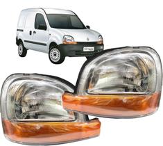 Farol Dianteiro Renault Kangoo 1997 Até 2008 Pisca Âmbar Par 2 peças Farol Dianteiro Renault Kangoo 1997 Até 2008 Pisca Âmbar Par 2 peças
