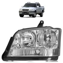 Farol Dianteiro S10 Blazer Pitbull 2001 A 2011 Máscara Cromada