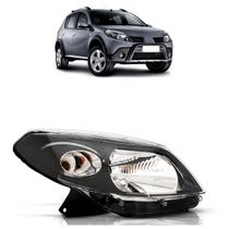Farol Dianteiro Sandero 2007 A 2011 Máscara Cinza