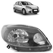 Farol Dianteiro Sandero 2012 A 2014 Máscara Cinza