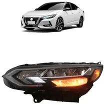 Farol Dianteiro Sentra 2023 2024 Máscara Negra Led Lente Lisa Acrílico Friso Cromado