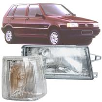 Farol Dianteiro Seta Pisca Direito Carona Fiat Uno Elba Premio de 92 94 96 98 2000 2002 2004 Acrílico Cristal Encaixe Sistema Arteb