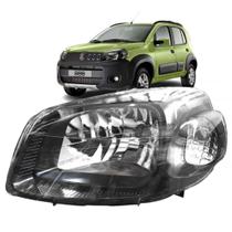 Farol Dianteiro Uno Vivace 10 11 12 13 14 Fiorino 2011 Até 2021 Esquerdo Fumê