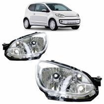 Farol Dianteiro Up 2014 2015 2016 2017 Máscara Cromada Lisa Acrílico Carcaça Preta