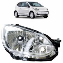 Farol Dianteiro Up 2014 2015 2016 2017 Máscara Cromada Lisa Acrílico Carcaça Preta