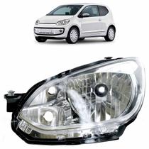 Farol Dianteiro Up 2014 2015 2016 2017 Máscara Cromada Lisa Acrílico Carcaça Preta