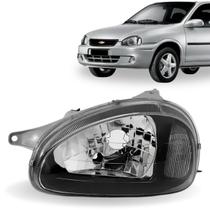 Farol direito corsa hatch 1994 a 2002 mascara negra vidro