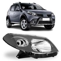 Farol direito sandero 2007 2008 2009 2010 2011 masc. cinza