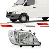 Farol Duplo LE MB Sprinter 2003 ate 2011 Lente Policarbonato Refletor e carcaça em termoplástico 9018202661