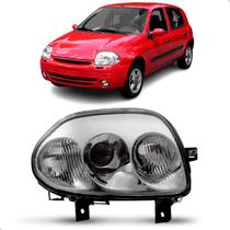 Farol Elétrico Clio 1999 A 2002 Foco Duplo Cromado Sem Motor Farol Elétrico Clio 1999 A 2002 Foco Duplo Cromado Sem Motor
