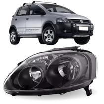 Farol esquerdo crossfox 2003 04 05 06 07 08 2009 máscara negra