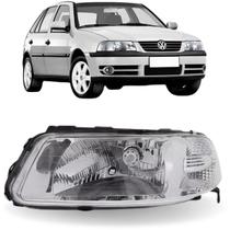 Farol esquerdo gol g3 1999 a 2005 máscara cromada c/defletor