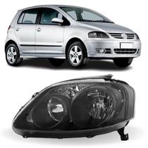Farol esquerdo vw fox 2003 a 2009 máscara negra foco duplo