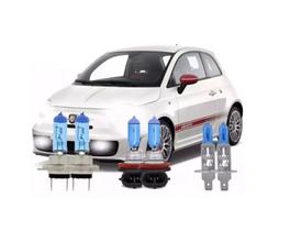 Farol Fiat 500 Mexicano Kit Lâmpada Super Branca H7 H1 H11 Farol Fiat 500 Mexicano Kit Lâmpada Super Branca H7 H1 H11