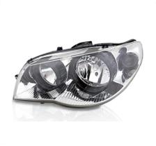 Farol Fiat Palio/siena/strada 2004 em Diante Lado Esquerdo Com Mascara Cromada e Aro Cromado Arteb