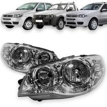 Farol fiat palio siena strada g3 2004/2016 cromado esquerdo
