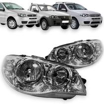 Farol fiat palio siena strada g3 2004 a 2016 cromado direito Farol fiat palio siena strada g3 2004 a 2016 cromado direito