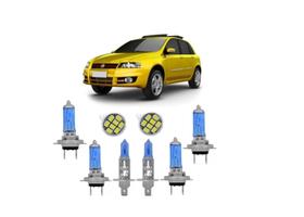 Farol Fiat Stilo Alto Baixo Milha Kit Lâmpada Super Branca