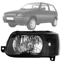 Farol fiat uno 2004 2005 a 2009 mascara negra lado esquerdo Farol fiat uno 2004 2005 a 2009 mascara negra lado esquerdo
