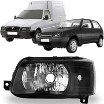 Farol fiat uno 2004 ate 2013 mascara negra esquerdo