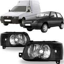 Farol fiat uno 2004 ate 2013 mascara negra (par)