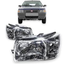Farol Fiat Uno Fiorino Cromado 2004 A 2013 Esquerdo