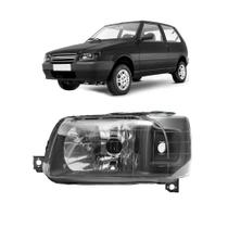 Farol Fiat Uno Fire Fiorino 2004 a 2013 Máscara Negra -